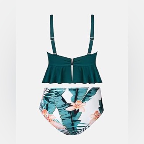 Two Piece Bikini Set Full Coverage Swimsuit Tummy Control Padded NWT Size 1X - Picture 3 of 3